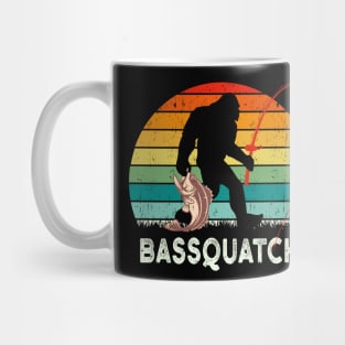 Bass Quatch Angler Fish Vintage Gift Mug